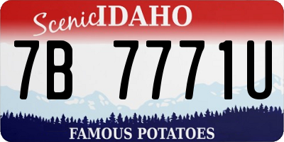 ID license plate 7B7771U