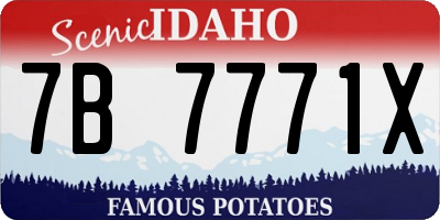 ID license plate 7B7771X