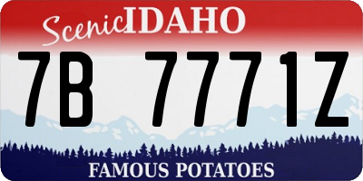 ID license plate 7B7771Z