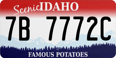 ID license plate 7B7772C