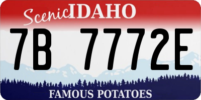 ID license plate 7B7772E