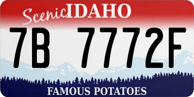 ID license plate 7B7772F