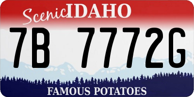 ID license plate 7B7772G
