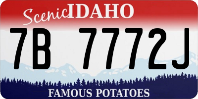 ID license plate 7B7772J