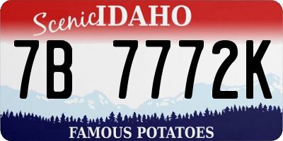 ID license plate 7B7772K