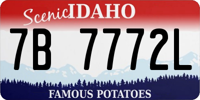 ID license plate 7B7772L