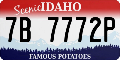 ID license plate 7B7772P