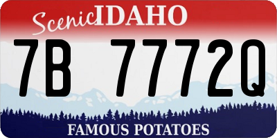ID license plate 7B7772Q