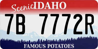 ID license plate 7B7772R