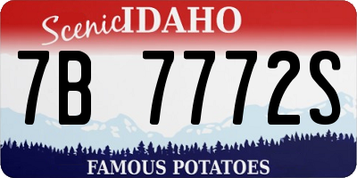 ID license plate 7B7772S