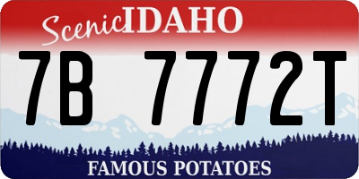 ID license plate 7B7772T