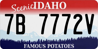 ID license plate 7B7772V