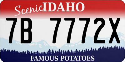 ID license plate 7B7772X
