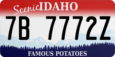 ID license plate 7B7772Z
