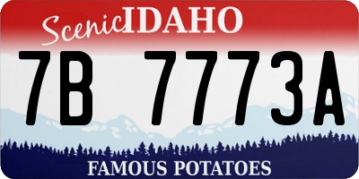 ID license plate 7B7773A