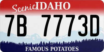 ID license plate 7B7773D