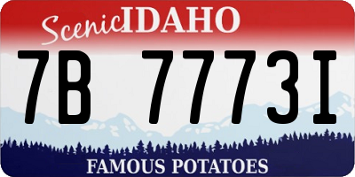 ID license plate 7B7773I