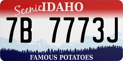 ID license plate 7B7773J