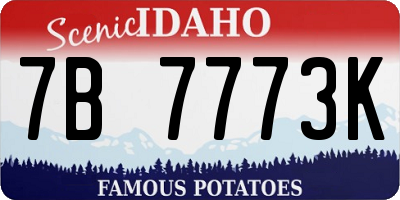ID license plate 7B7773K