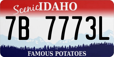 ID license plate 7B7773L