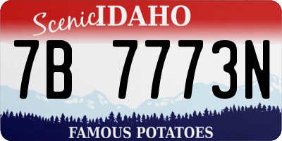 ID license plate 7B7773N