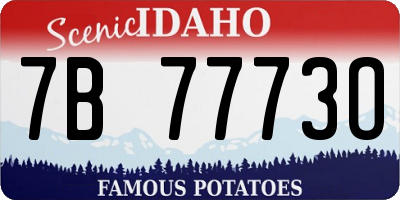 ID license plate 7B7773O