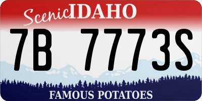 ID license plate 7B7773S