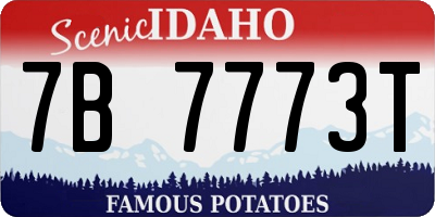 ID license plate 7B7773T