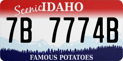 ID license plate 7B7774B