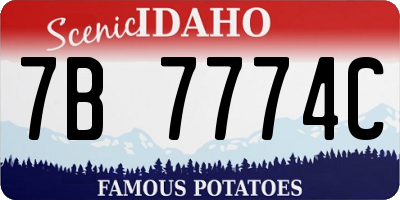 ID license plate 7B7774C