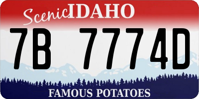 ID license plate 7B7774D