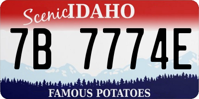 ID license plate 7B7774E