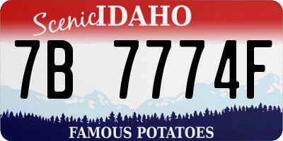 ID license plate 7B7774F