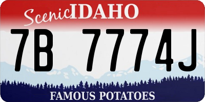 ID license plate 7B7774J