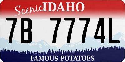 ID license plate 7B7774L