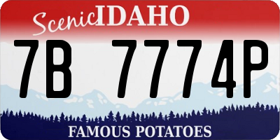 ID license plate 7B7774P