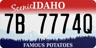 ID license plate 7B7774Q