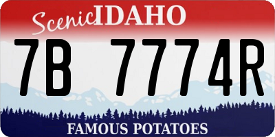 ID license plate 7B7774R