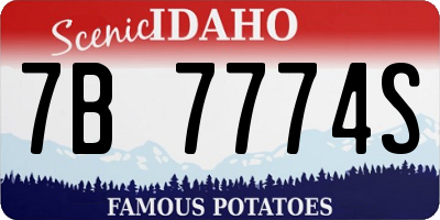 ID license plate 7B7774S