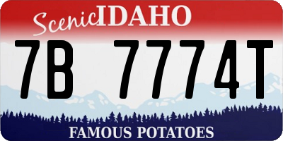 ID license plate 7B7774T
