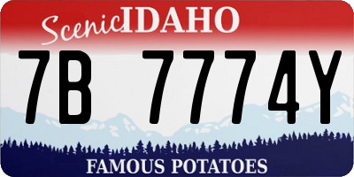 ID license plate 7B7774Y