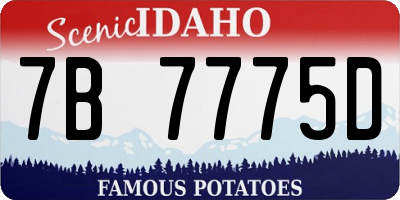 ID license plate 7B7775D