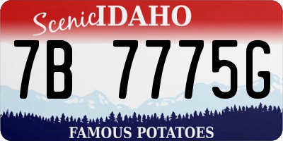 ID license plate 7B7775G