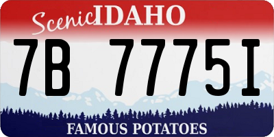 ID license plate 7B7775I