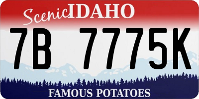 ID license plate 7B7775K