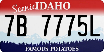 ID license plate 7B7775L