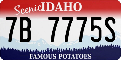 ID license plate 7B7775S