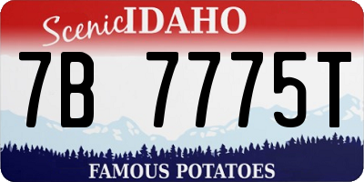 ID license plate 7B7775T