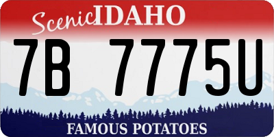 ID license plate 7B7775U