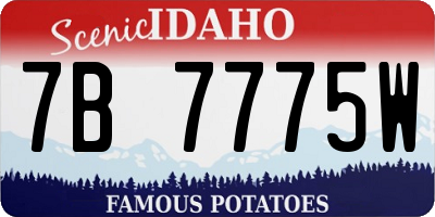 ID license plate 7B7775W